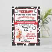 Kleine cowgirl verjaardagsfeestuitnodiging kaart (Staand voorkant)