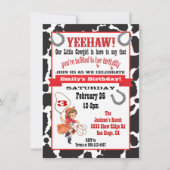 Kleine cowgirl verjaardagsfeestuitnodiging kaart (Voorkant)