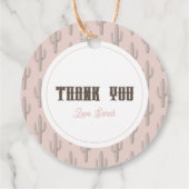 Kleine Cowgirl Western Roze Meisje Baby shower Bedankjes Labels (Achterkant)