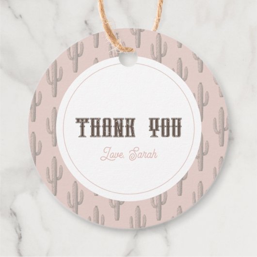 Kleine Cowgirl Western Roze Meisje Baby shower Bedankjes Labels (Achterkant)