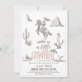 Kleine Cowgirl Western Roze Meisje Baby shower Kaart (Voorkant)