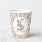 Kleine Cowgirl Western Roze Meisje Baby shower Papieren Bekers (Voorkant)