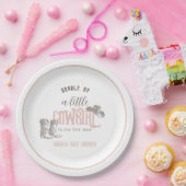 Kleine Cowgirl Western Roze Meisje Baby shower Papieren Bordje (Feest)