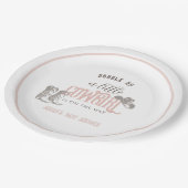 Kleine Cowgirl Western Roze Meisje Baby shower Papieren Bordje (Gekanteld)