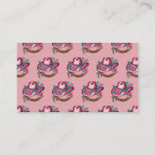 Kleine Cowgirl Western Roze Pet Bloemen Baby showe Informatiekaartje (Achterkant)