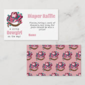 Kleine Cowgirl Western Roze Pet Bloemen Baby showe Informatiekaartje (Voorkant / Achterkant)