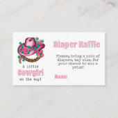 Kleine Cowgirl Western Roze Pet Bloemen Baby showe Informatiekaartje (Voorkant)