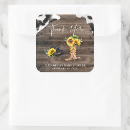 Kleine Cowgirl | Westerse baby shower favor Vierkante Sticker