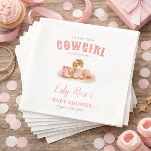 Kleine Cowgirl Westerse Meisje Baby Shower Servet