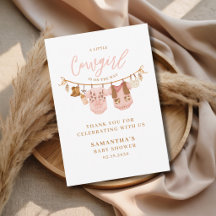 Kleine Cowgirl Westerse Waslijn Baby Shower