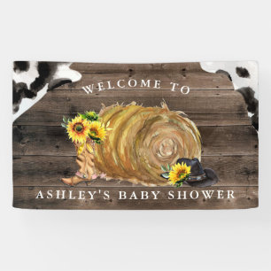 Kleine Cowgirl Westerse Welkom Baby Shower Spandoek