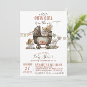 Kleine cowgirl Wild West Boho Baby Meisje Shower Kaart (Staand voorkant)