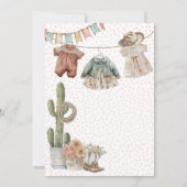Kleine cowgirl Wild West Boho Baby Meisje Shower Kaart (Achterkant)