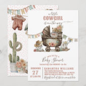 Kleine cowgirl Wild West Boho Baby Meisje Shower Kaart (Voorkant / Achterkant)