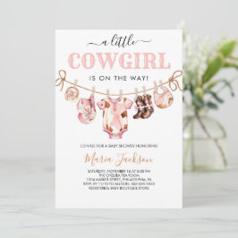 Kleine Cowgirl Wild West Roze Cowgirl Baby Shower Kaart