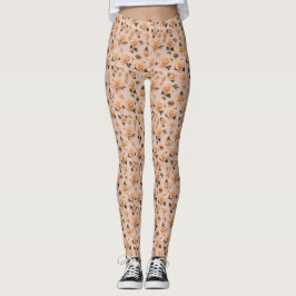 Kleine Crème En Gouden Rozen Leggings
