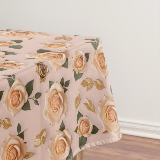 Kleine Crème En Gouden Rozen Tafelkleed (Voorbeeld)