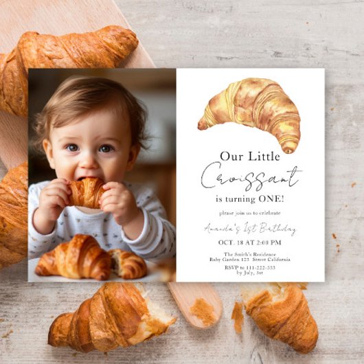 Kleine Croissant 1e Verjaardag Kaart