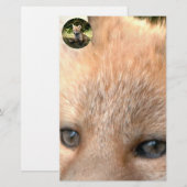 Kleine Cub Red Fox Briefpapier (Voorkant / Achterkant)