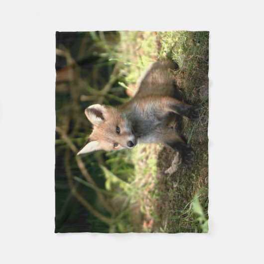 Kleine Cub Red Fox Fleece Deken (Voorkant)