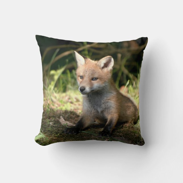 Kleine Cub Red Fox Kussen (Voorkant)