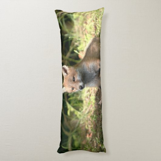 Kleine Cub Red Fox Lichaamskussen (Achterkant (Verticaal))