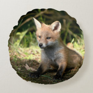 Kleine Cub Red Fox Rond Kussen