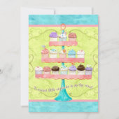 Kleine Cupcake, Baby Douche Uitnodigingen (Voorkant)