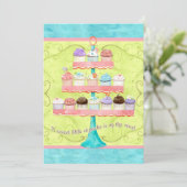 Kleine Cupcake, Baby Douche Uitnodigingen (Staand voorkant)