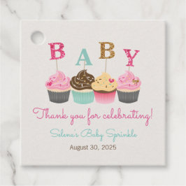 Kleine Cupcake-Baby-sprint of -Baby shower Bedankjes Labels