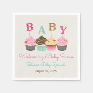 Kleine Cupcake-Baby-sprint of -Baby shower Servet