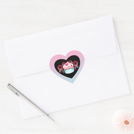 "Kleine cupcake" Hart Sticker (Envelop)