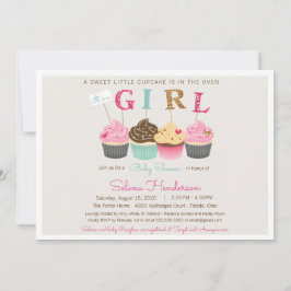 Kleine Cupcake Het is een Girl Baby Sprinkle of Sh Kaart