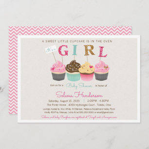 Kleine Cupcake Het is een Girl Baby Sprinkle of Sh Kaart