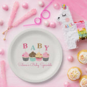 Kleine Cupcake Het is een Girl Baby Sprinkle of Sh Papieren Bordje (Feest)