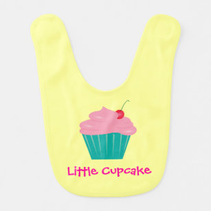 Kleine Cupcake, Roze en Blauwgroen Slabbetje