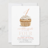 Kleine Cupcake Roze Meisje Verjaardag Kaart (Voorkant)
