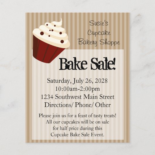 Kleine Cupcake, Zachte Mocha Strepen Bak Verkoop F Flyer (Voorkant)