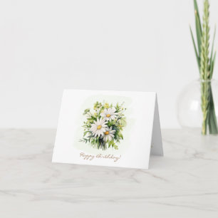 Kleine Custom Daisy Verjaardag Notitiekaartje