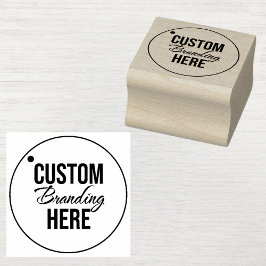 Kleine Custom Houten Rubber Stamp met Logo Rubberstempel