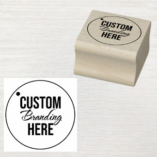 Kleine Custom Houten Rubber Stamp met Logo Rubberstempel