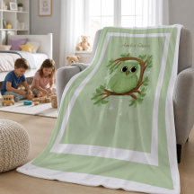 Kleine Cute Uil Grote Sherpa Deken