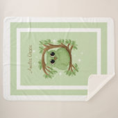 Kleine Cute Uil Grote Sherpa Deken (Voorkant (horizontaal))