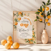 Kleine cutie 1e citrus verjaardagsfeestje welkom poster
