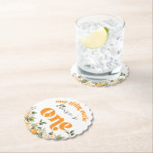 Kleine cutie 1e verjaardag citrus sinaasappels kartonnen onderzetters (Insitu)