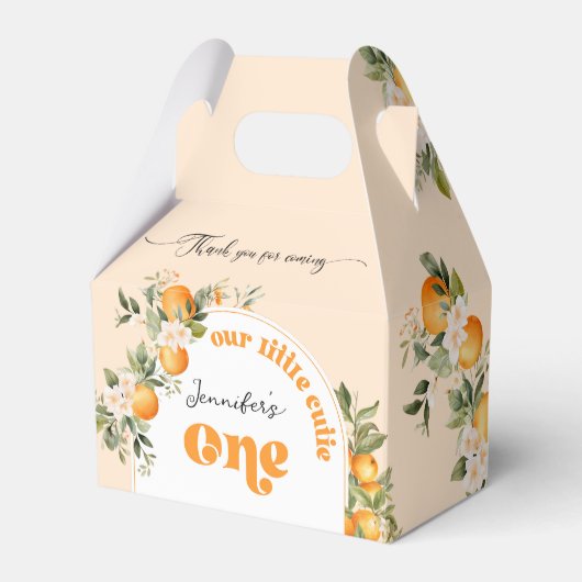 Kleine cutie 1e verjaardagsfeestje bedankdoosjes (Voorkant Zijde)