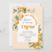 Kleine cutie 3e verjaardagsfeestje kaart (Voorkant)