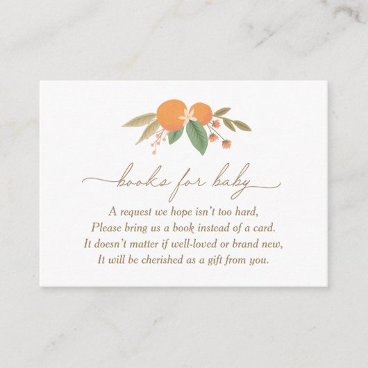 Kleine Cutie Baby shower Boeken voor Baby Informatiekaartje (Voorkant)