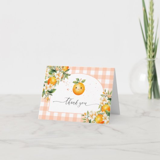 Kleine Cutie Baby shower gevouwen dank u kaarten (Voorkant)