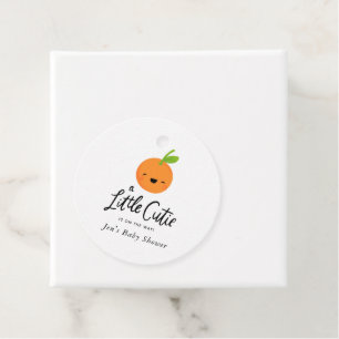 Kleine Cutie Baby shower Hand Lettered Cutie Orang Bedankjes Labels